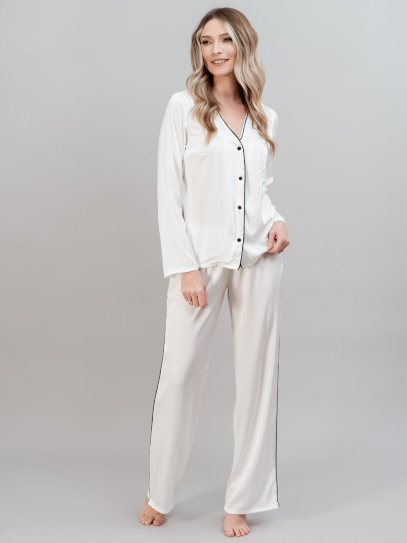 PIJAMA ALBA SATIN MIREASA TINA PIJAMA ALBA SATIN MIREASA TINA