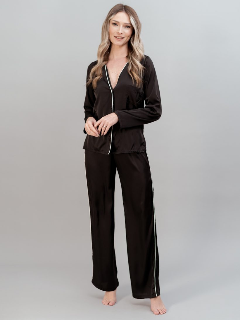 PIJAMA NEAGRA SATIN ZOE
