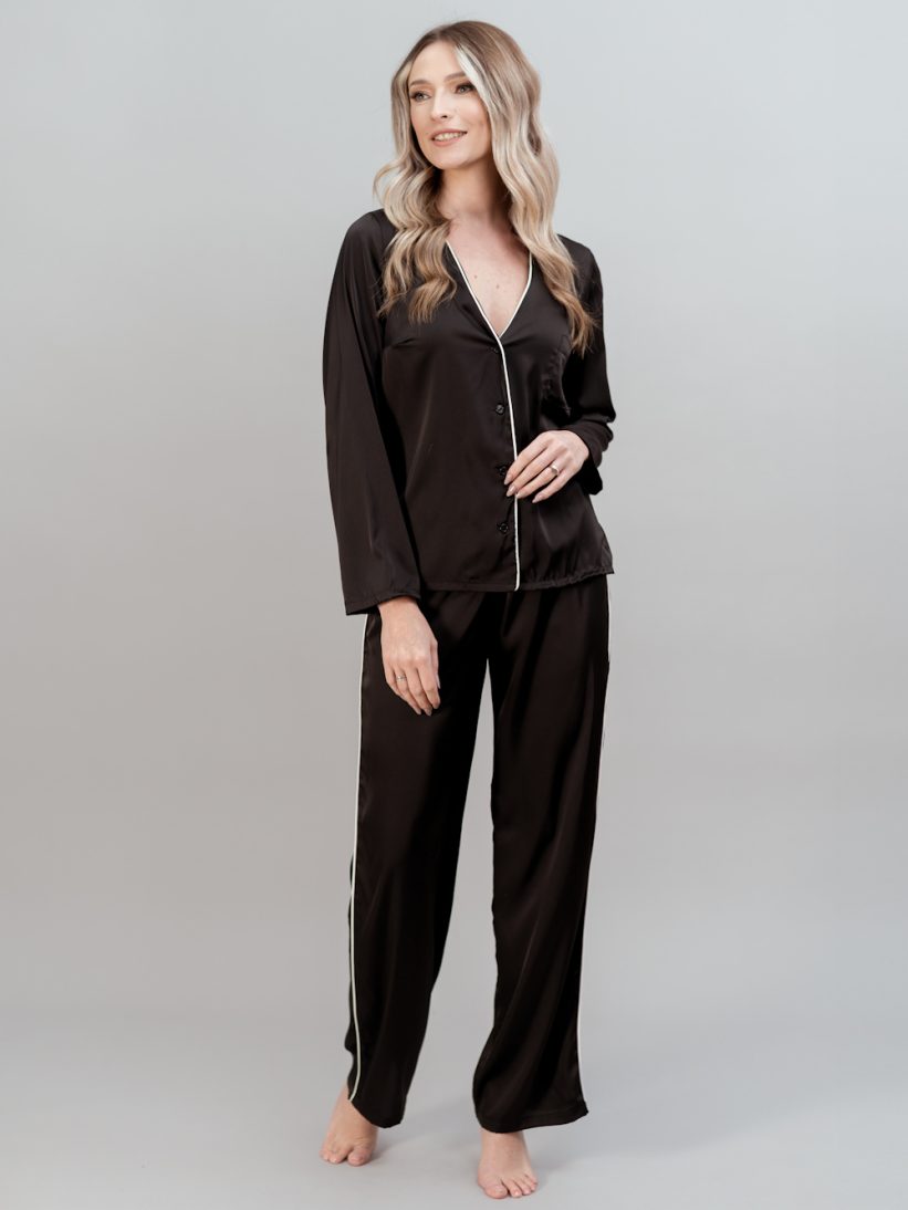 PIJAMA NEAGRA SATIN ZOE