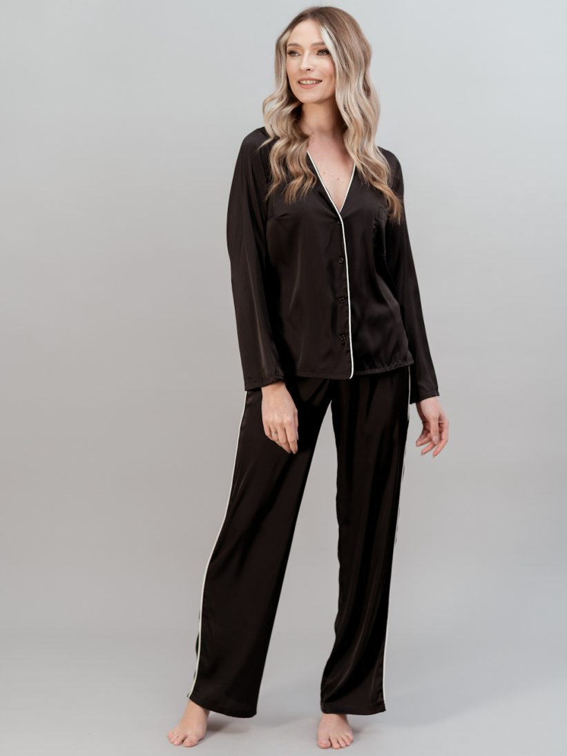 PIJAMA NEAGRA SATIN ZOE PIJAMA NEAGRA SATIN ZOE