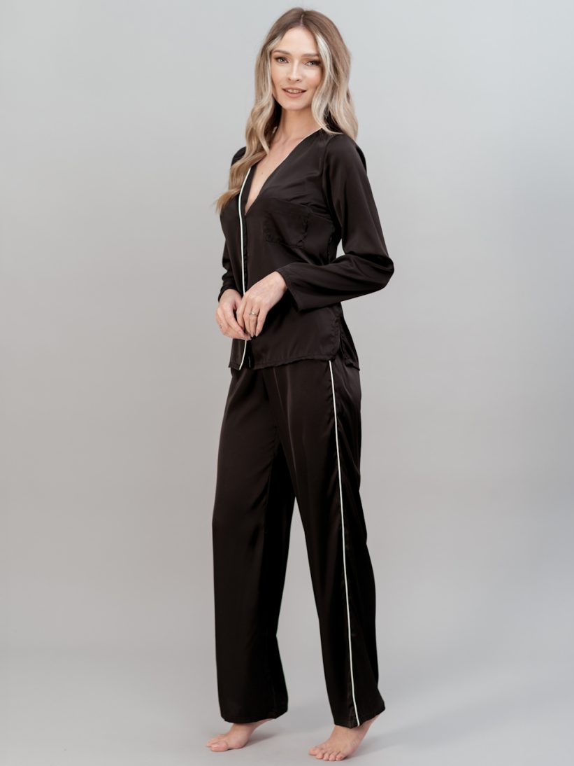 PIJAMA NEAGRA SATIN ZOE