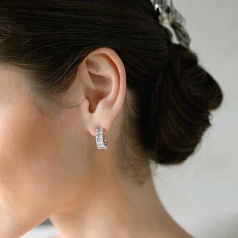 Cercei Mireasă Glam Sparkle Silver ERS