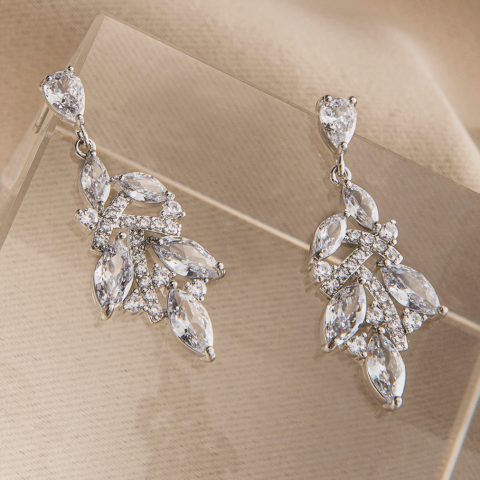 Cercei Mireasă Royal Drops Silver ERS