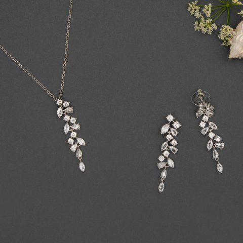 Set Bijuterii Mireasă Luce di Luna Silver NSRG