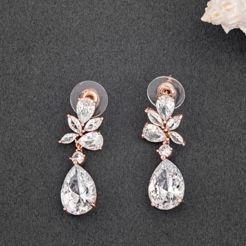 Cercei Mireasă Luna Splendente Rose Gold ERRG