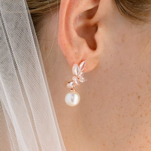 Cercei Mireasă Perla Nascosta Rose Gold ERRG