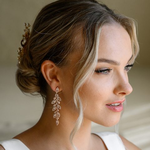 Cercei Mireasă Sinfonia di Cristalli Rose Gold ERRG