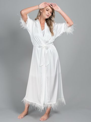 HALAT LUNG DE MIREASA CU PENE ODETTE ()