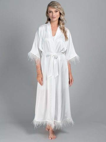 HALAT LUNG DE MIREASA CU PENE ODETTE ()