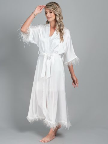 HALAT LUNG DE MIREASA CU PENE ODETTE ()