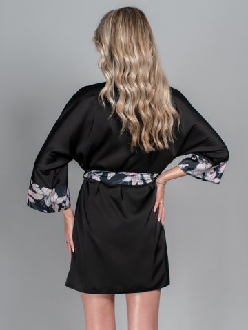 HALAT NEGRU FLORAL SYLVIA ()