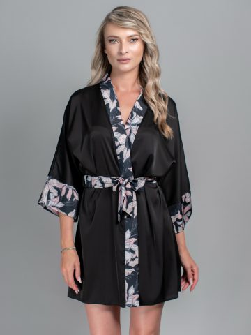 HALAT NEGRU FLORAL SYLVIA ()