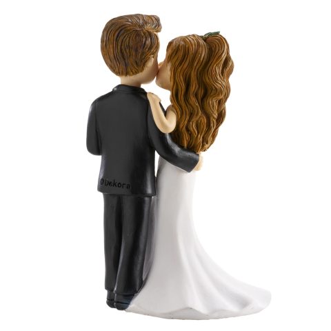 PAREJA DE BODA CON COPA Y Y BESO CM