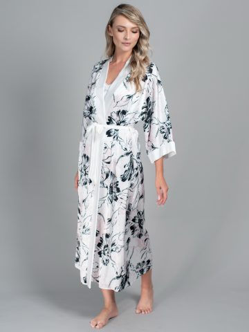 HALAT FLORAL CAMILLA ALB ()