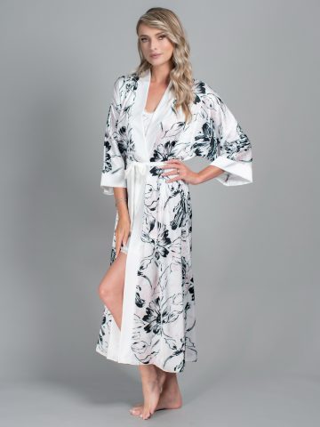 HALAT FLORAL CAMILLA ALB () HALAT FLORAL CAMILLA ALB ()