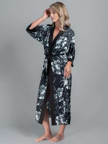 HALAT FLORAL CAMILLA NEGRU ()