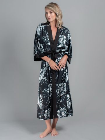 HALAT FLORAL CAMILLA NEGRU ()