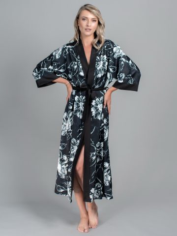 HALAT FLORAL CAMILLA NEGRU ()