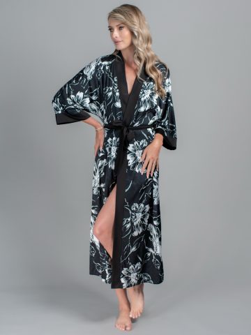 HALAT FLORAL CAMILLA NEGRU ()