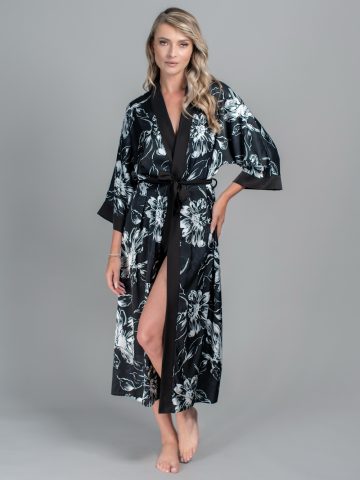 HALAT FLORAL CAMILLA NEGRU ()