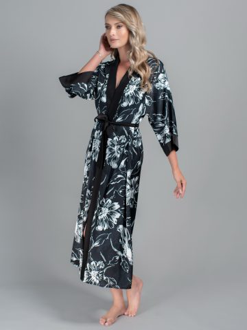 HALAT FLORAL CAMILLA NEGRU ()