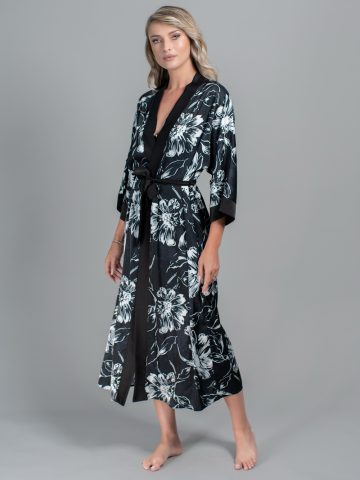 HALAT FLORAL CAMILLA NEGRU ()